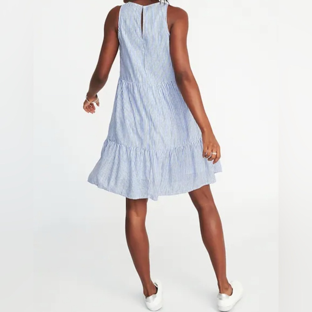 Old Navy Light Blue Tiered Midi Dress - Picture 2 of 3